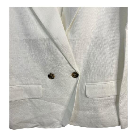 J. Crew Factory Textured Cotton Blazer in White Size‎ 4 NWT - Picture 4 of 10